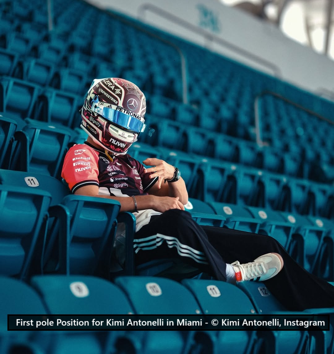 Andrea Kimi Antonelli takes his first pole position in Miami