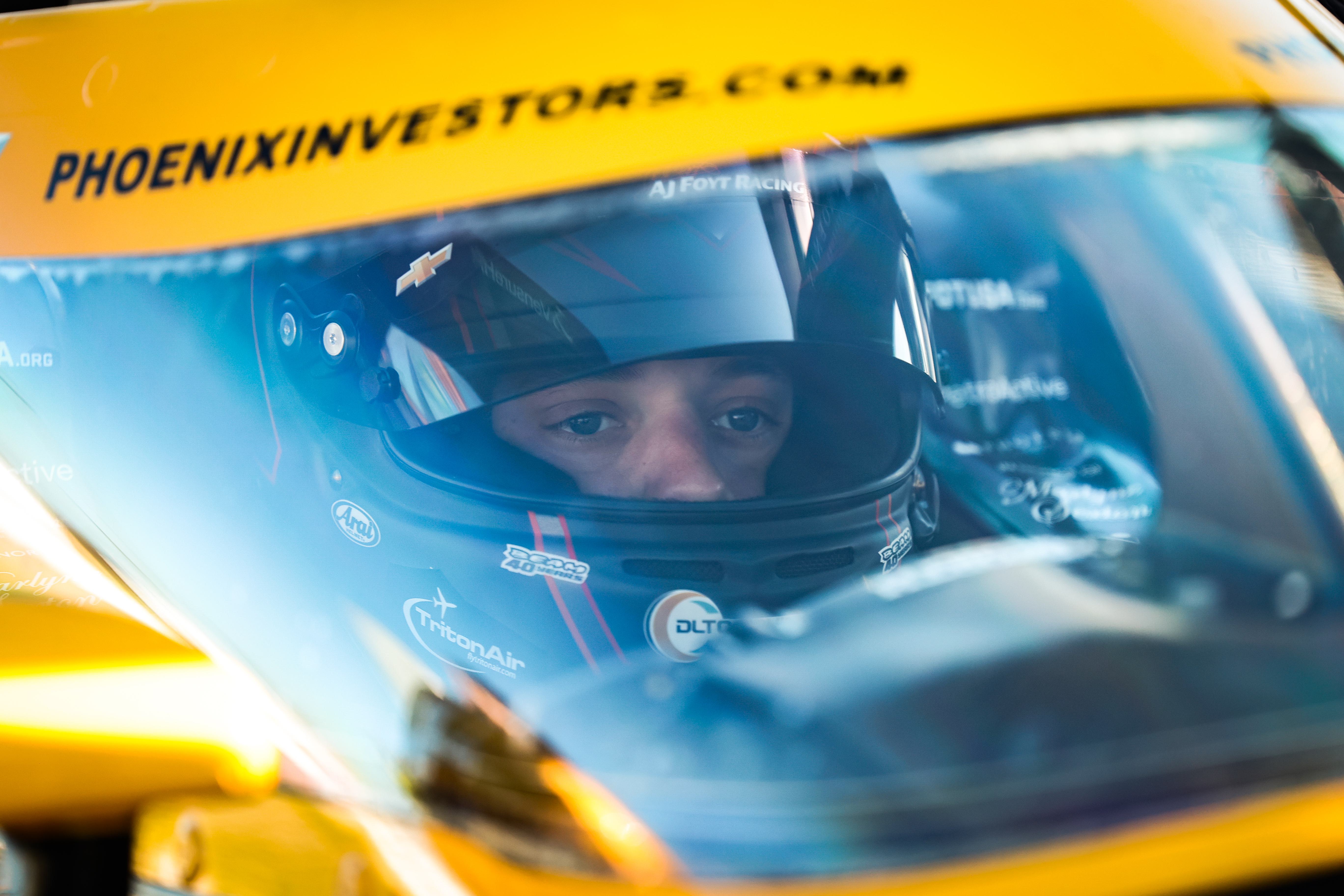 Santino Ferrucci in the cockpit.