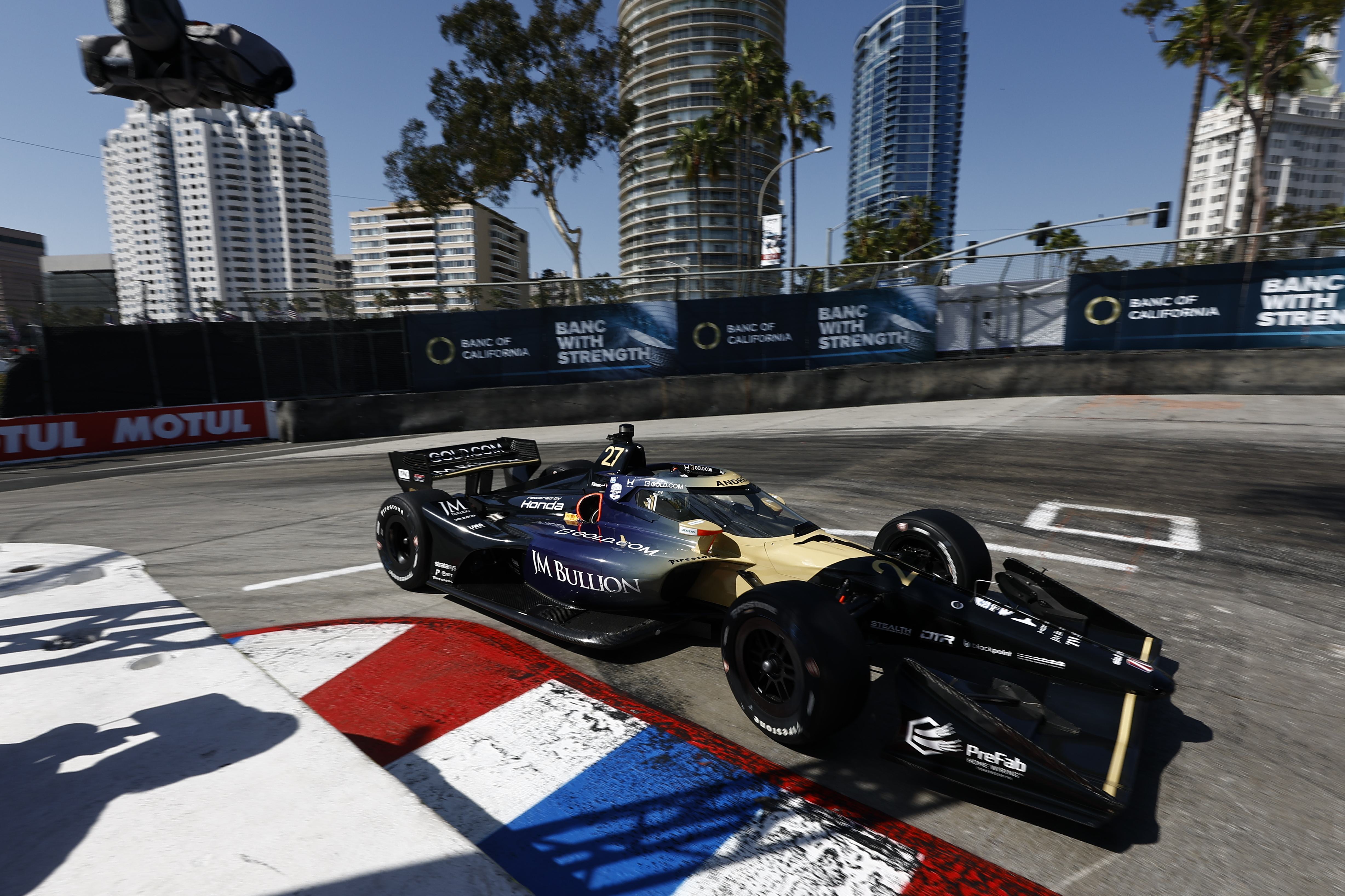 Kyle Kirkwood on track for the Acura Grand Prix of Long Beach