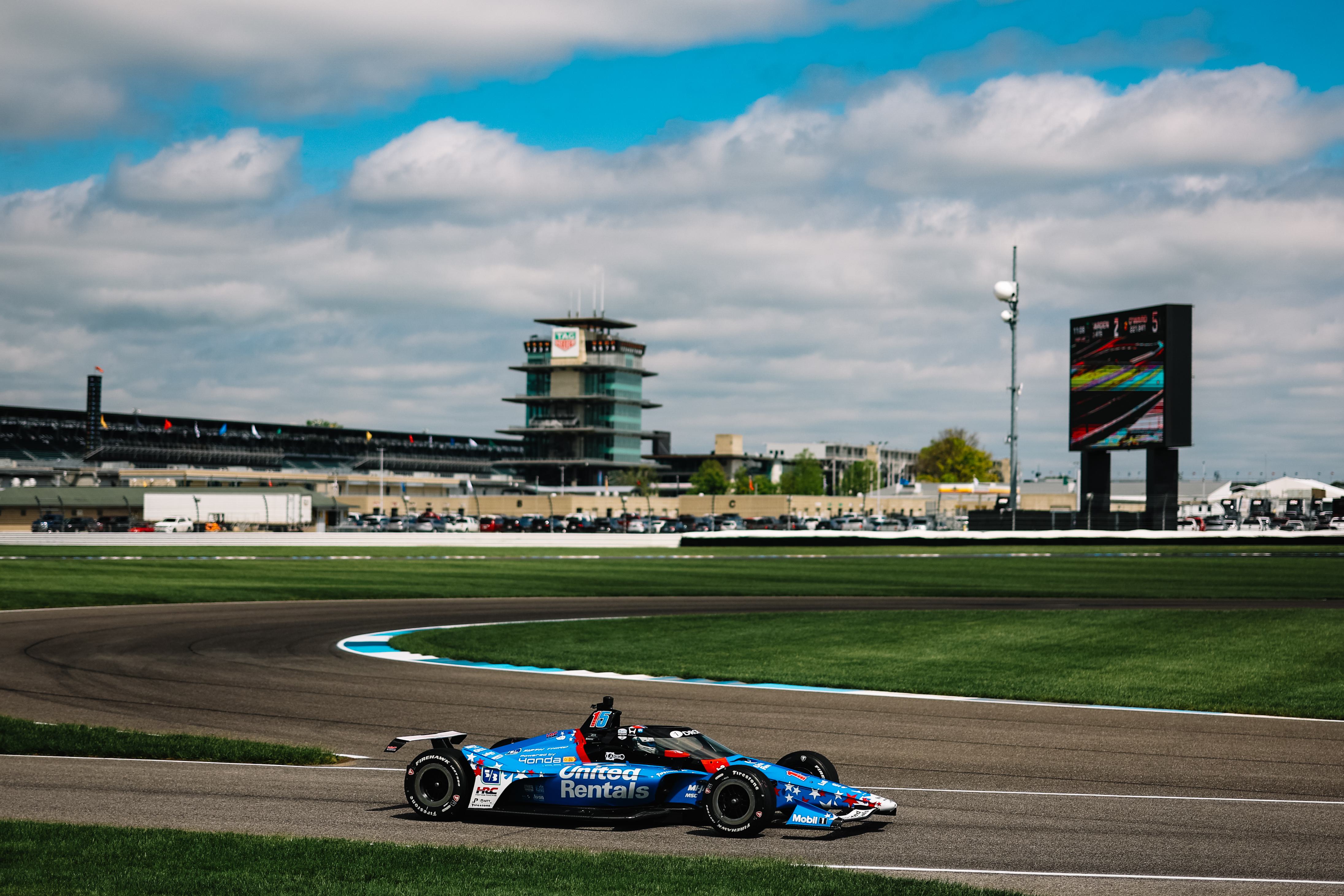 RLL Racing driver Graham Rahal on track at the IMS for the Indy 500 Open Test
