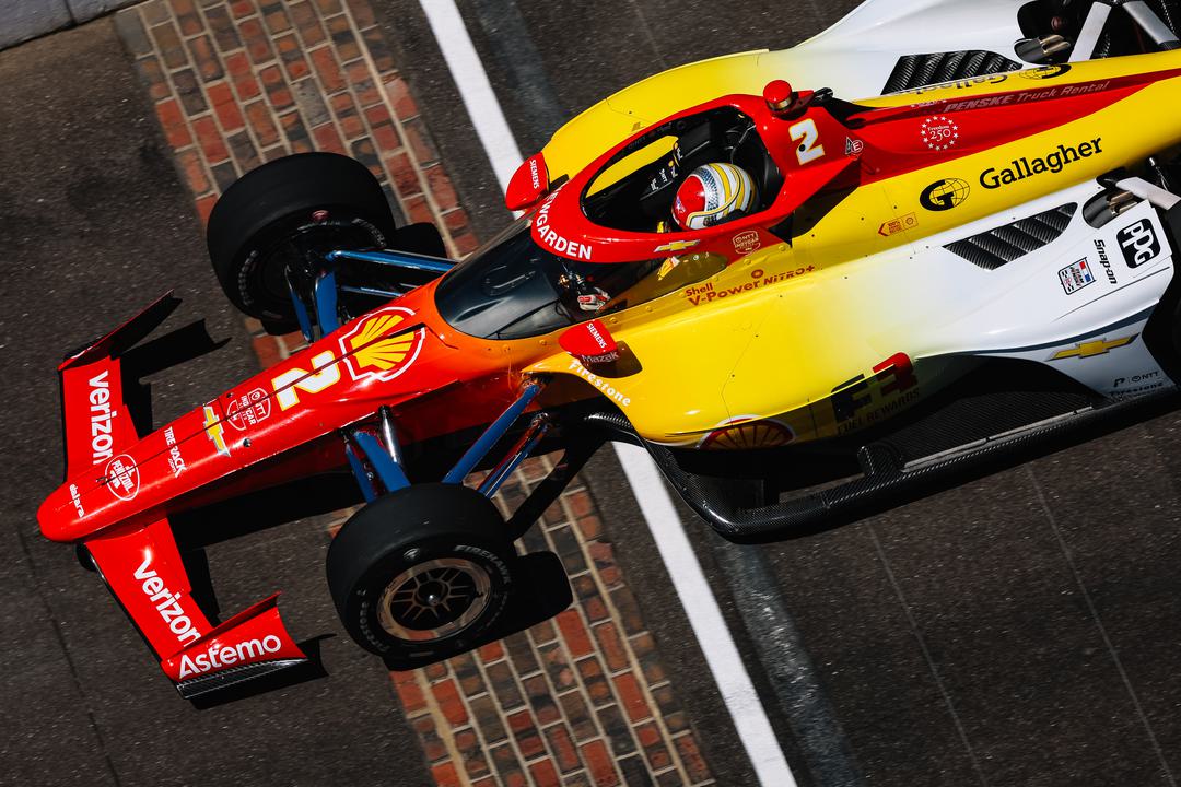 Josef Newgarden at IMS on Practice Day.