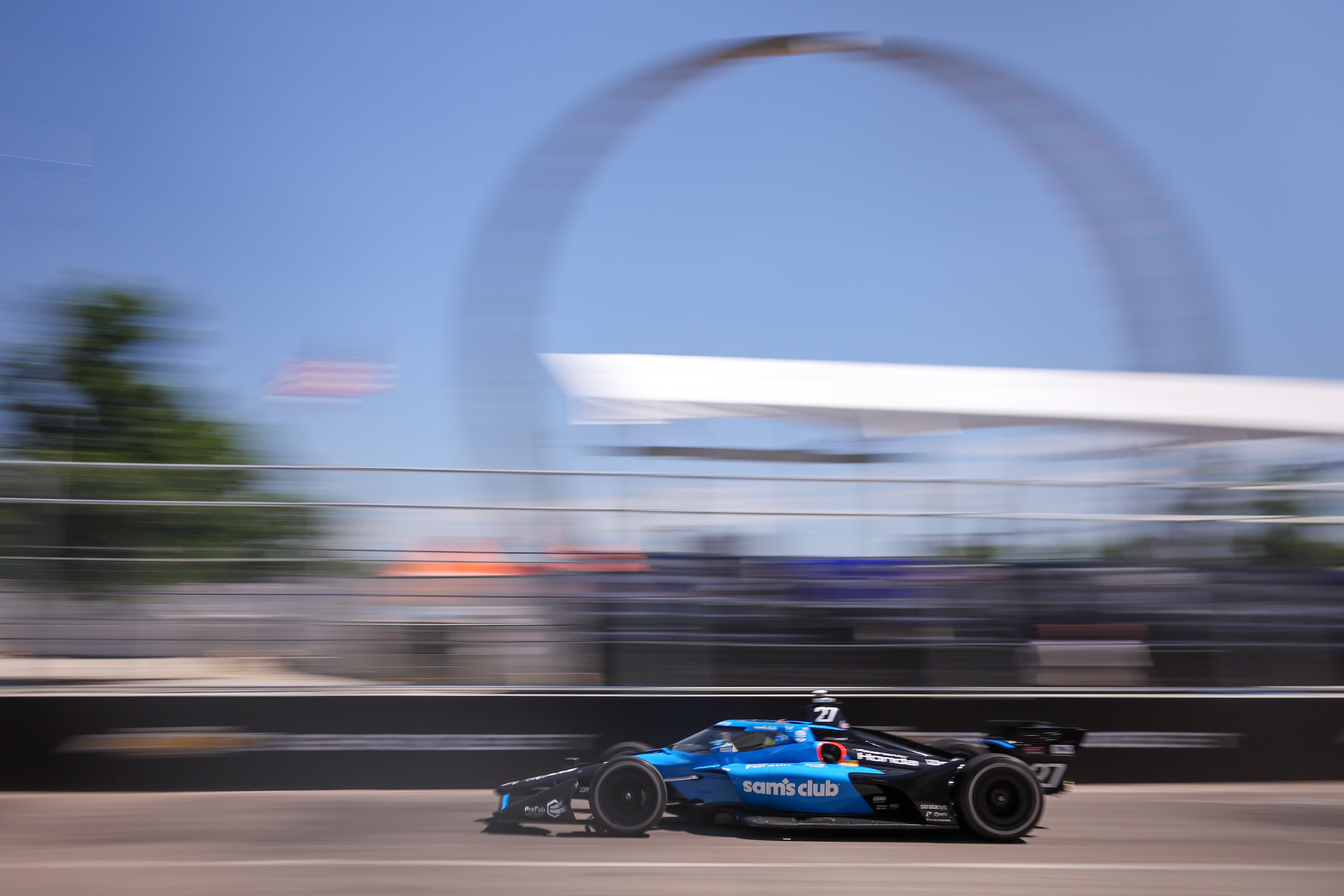Kule Kirkwood on track during Detroit Practice 2