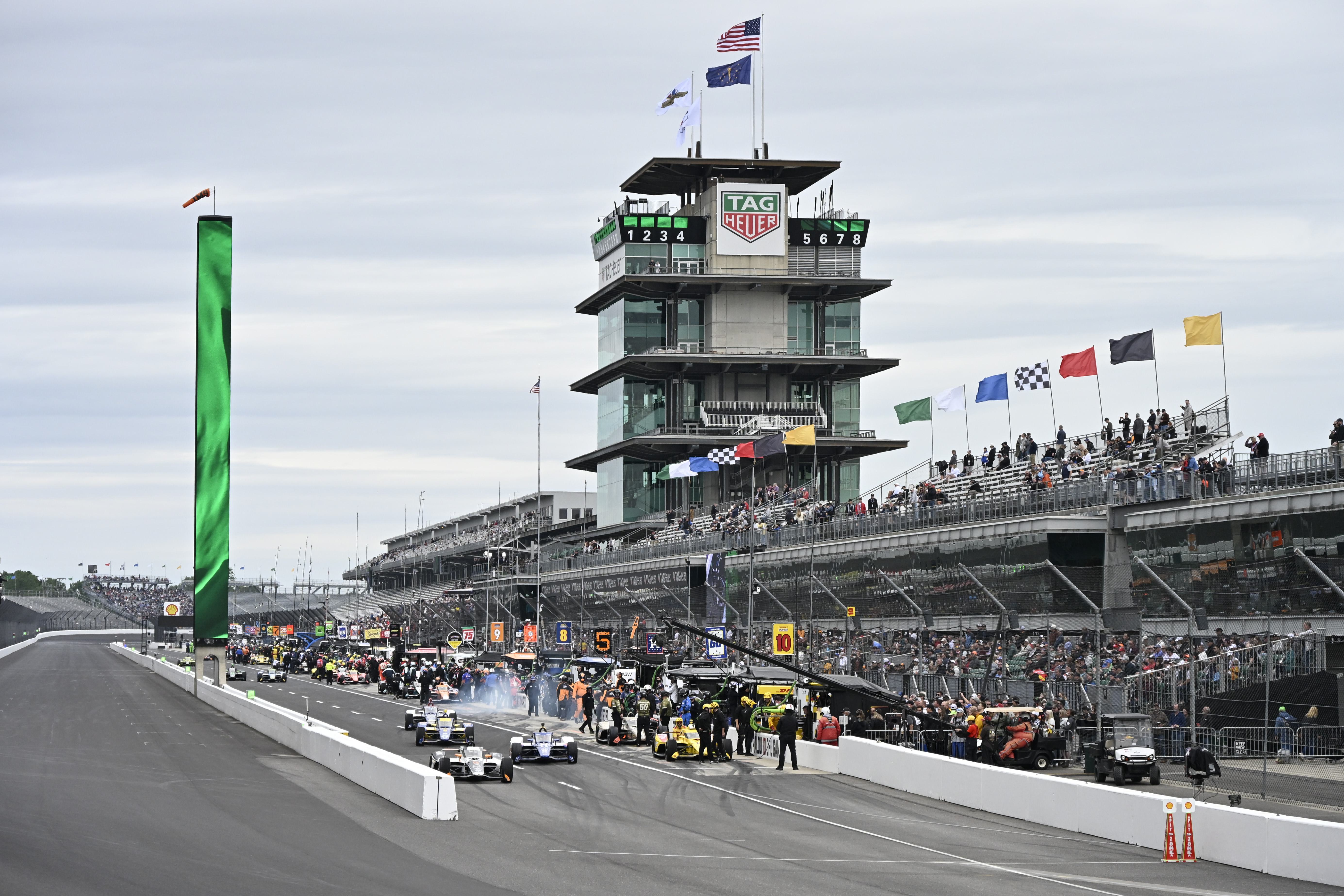 Pit lane on Carb Day of the 110th Running of the Indianapolis 500.