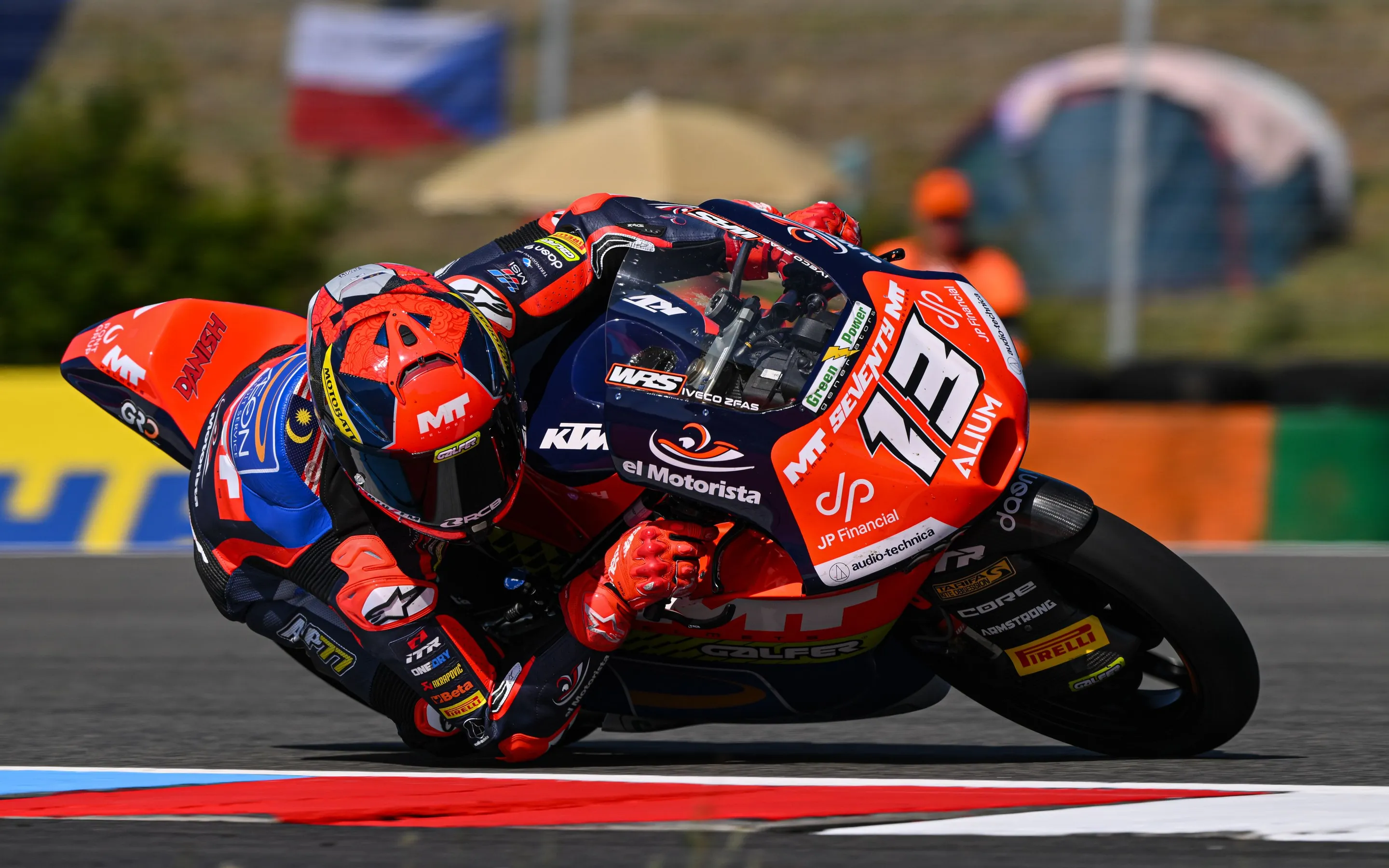 Hakim Danish on Friday turning a corner around Brno