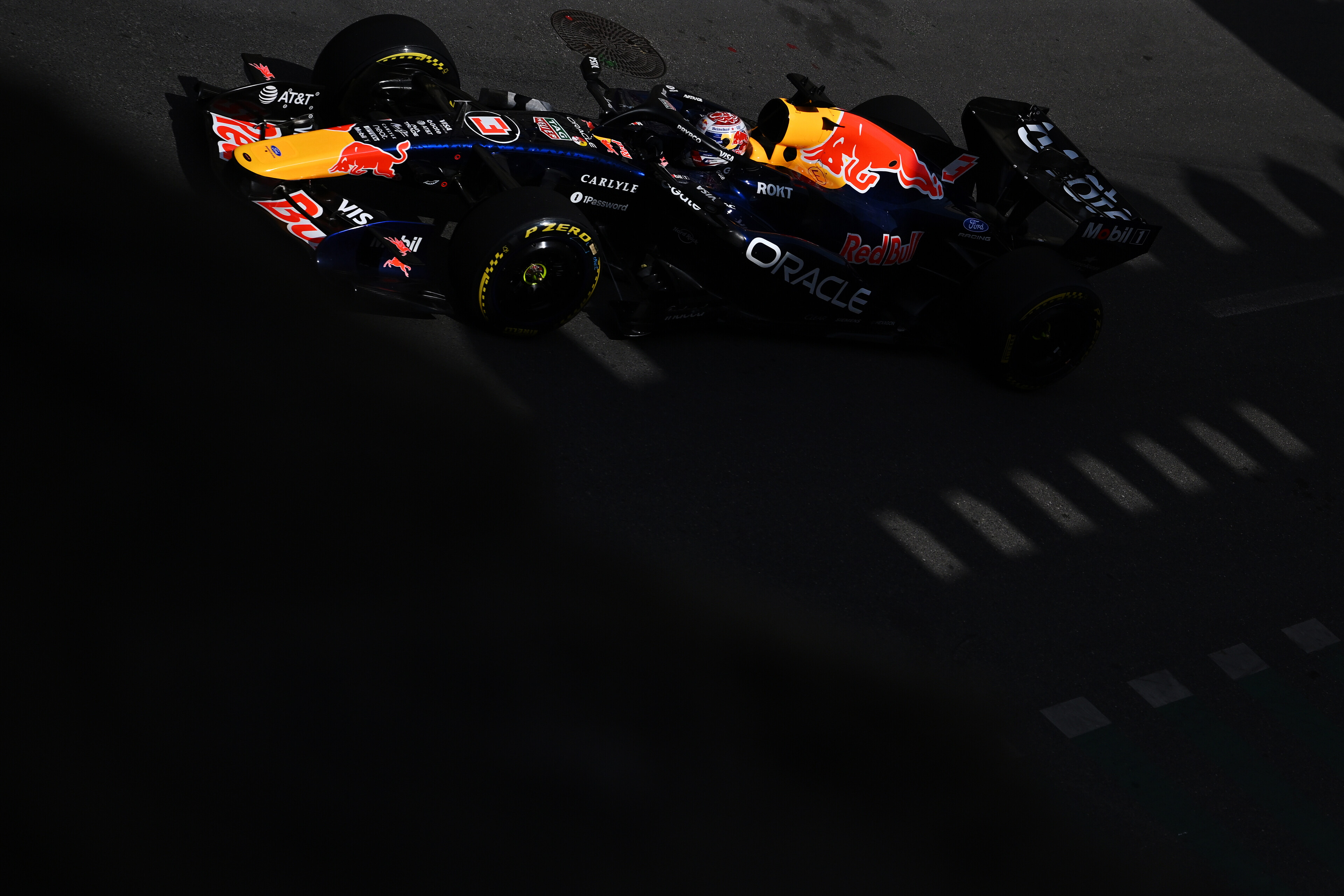 Max Verstappen on track in final practice in Baku