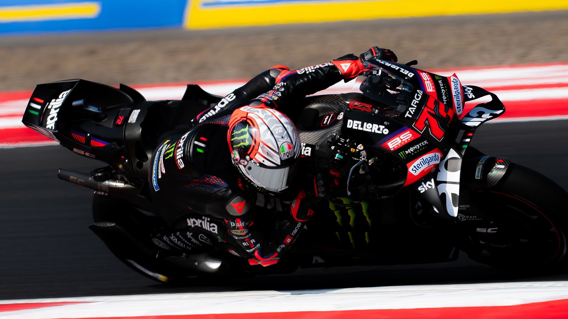 Marco Bezzecchi going around a corner at the Indonesian Grand Prix